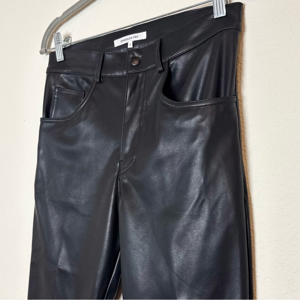 Emerson Fry Stella Faux Leather Black Pants - Picture 7 of 14